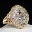 Anillo vintage de oro con diamantes redondos – imagen 2