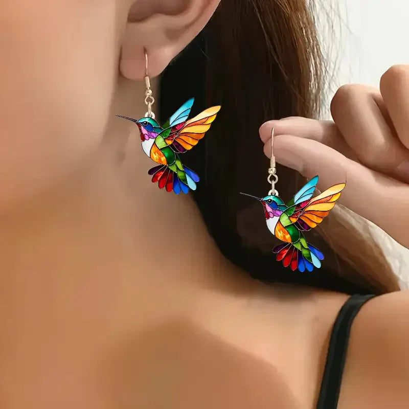 Pendientes Armonía de colibrí dorados