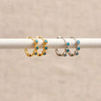 Mini pendientes aro turquesa en dorado o plateado