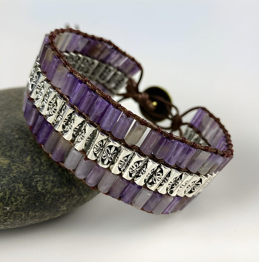 Pulsera antigua de amatista morada