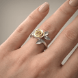 Anillo de plata Grace con rosa amarilla – imagen 2