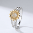 Anillo girasol con brillo de diamante