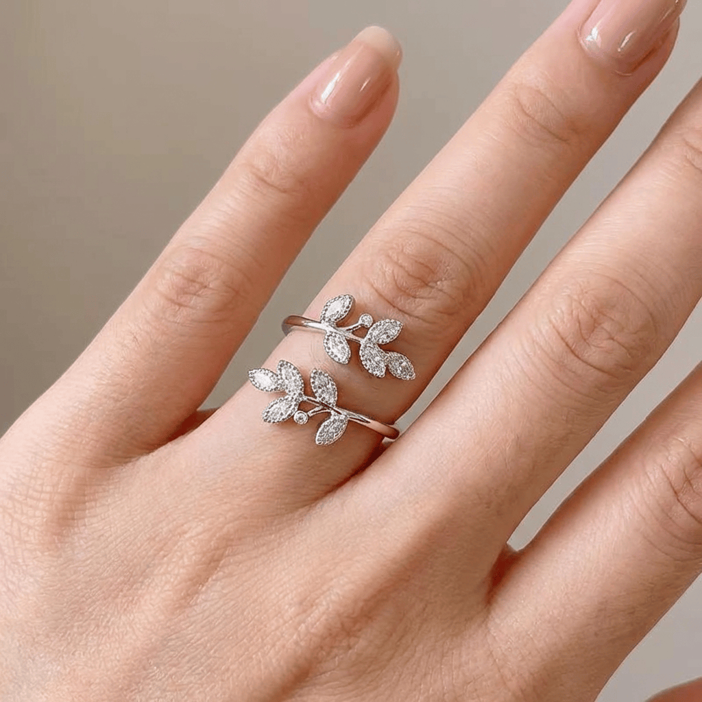 Anillo envolvente de hojas de lujo – imagen 4