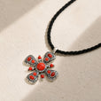 Collar bohemio de cruz turquesa – imagen 3