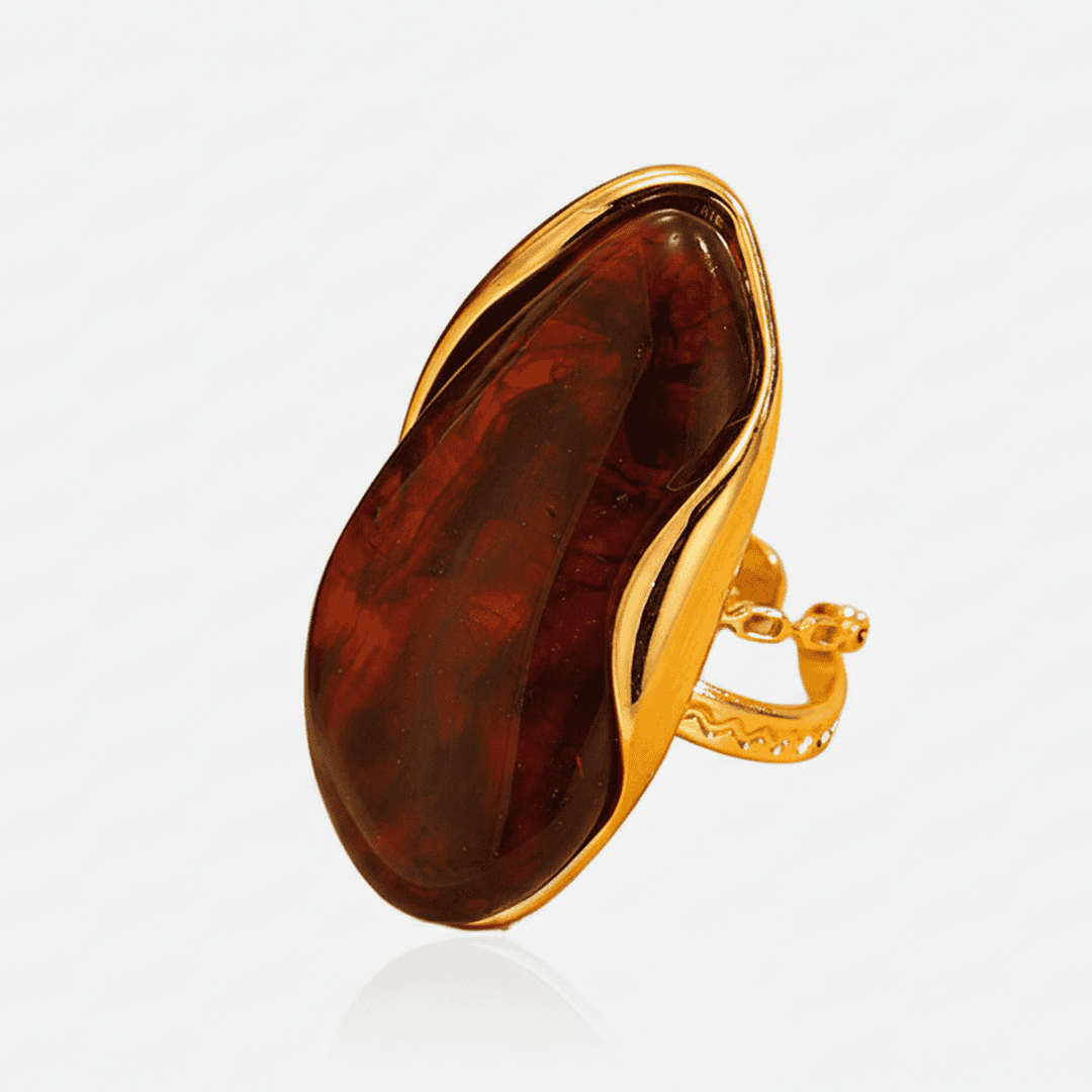 Anillos ajustables de gema orgánica llamativos – imagen 5