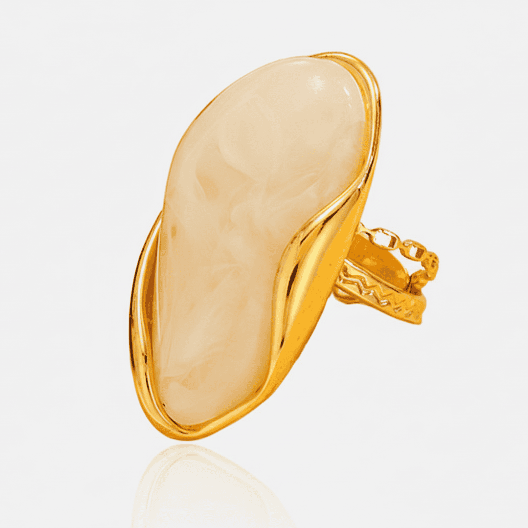 Anillos ajustables de gema orgánica llamativos – imagen 6