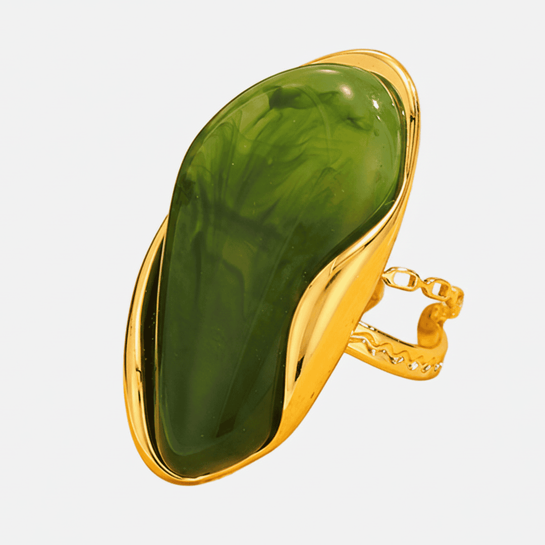 Anillos ajustables de gema orgánica llamativos – imagen 4