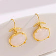 Pendientes elegantes de piedra lunar ovalada – imagen 2