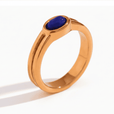 Anillos apilables de oro con perla, lapislázuli y turquesa – imagen 3