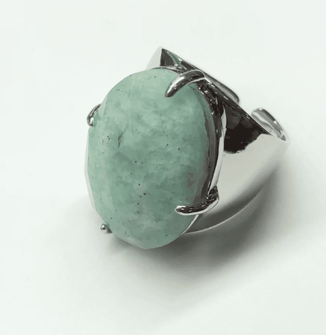 Anillo Diosa azul amazonita sofisticado