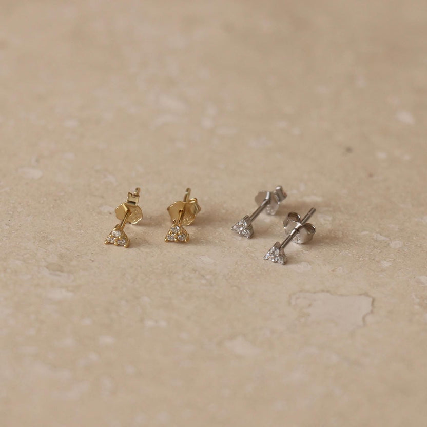 Trío de micro pendientes brillantes