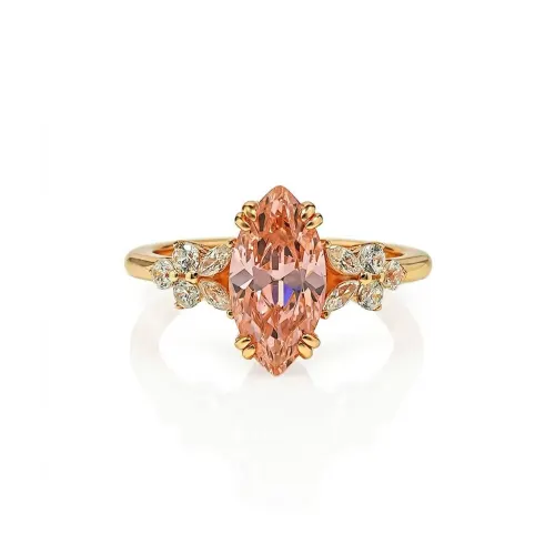 Anillo floral de cristales marquise