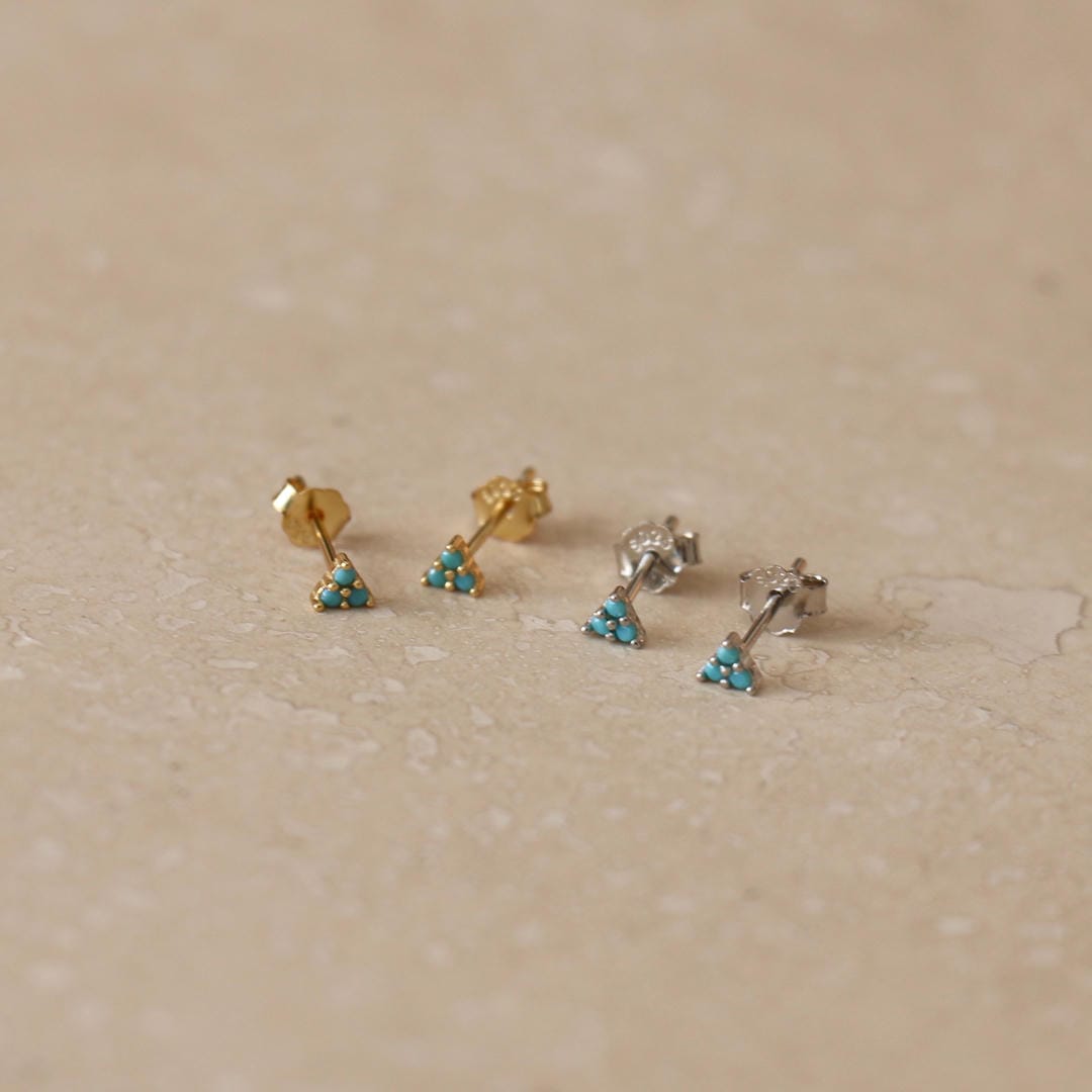 Trío de micro pendientes de turquesa