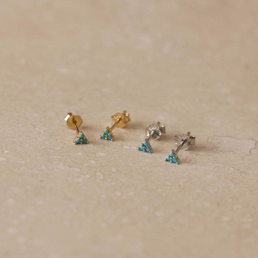 Trío de micro pendientes de turquesa
