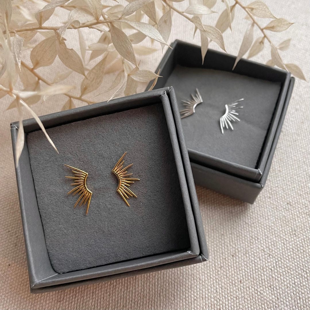 Pendientes Ray en oro o plata – imagen 2