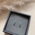 Mini pendientes aro turquesa en dorado o plateado – imagen 3