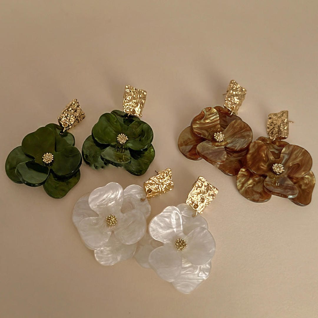 Pendientes florales bohemios elegantes – imagen 4