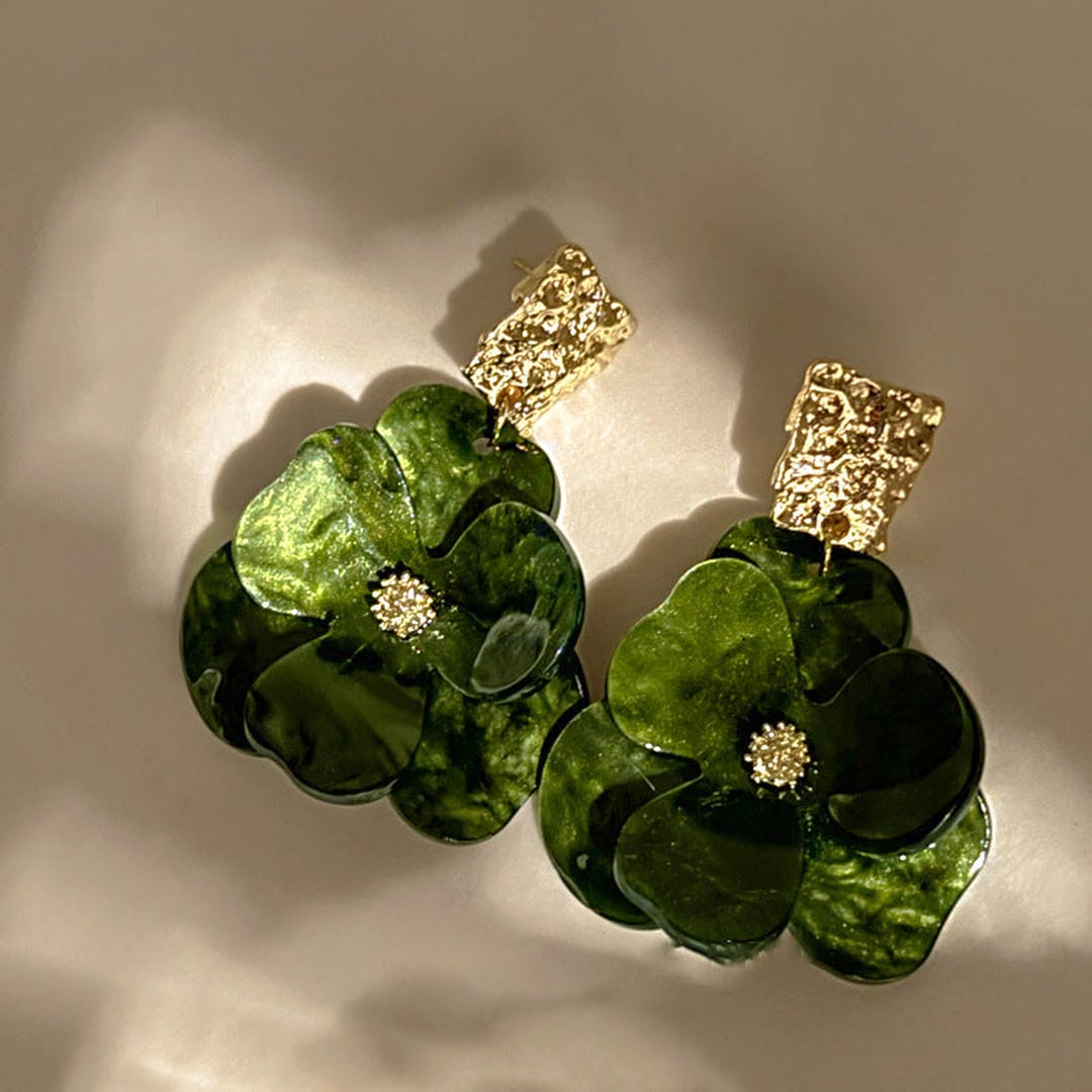Pendientes florales bohemios elegantes