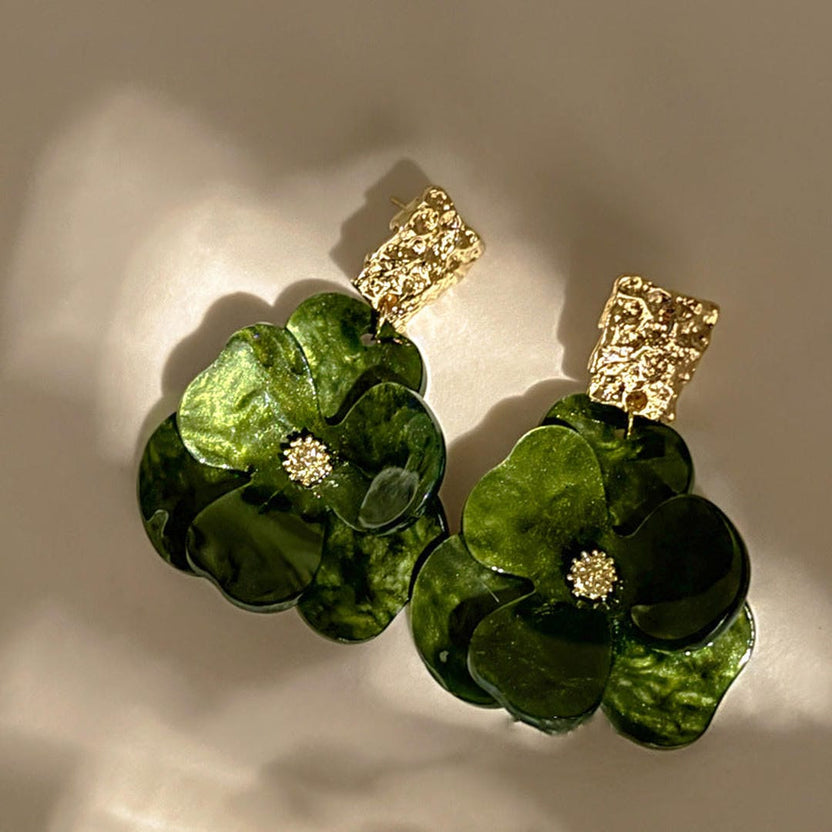 Pendientes florales bohemios elegantes