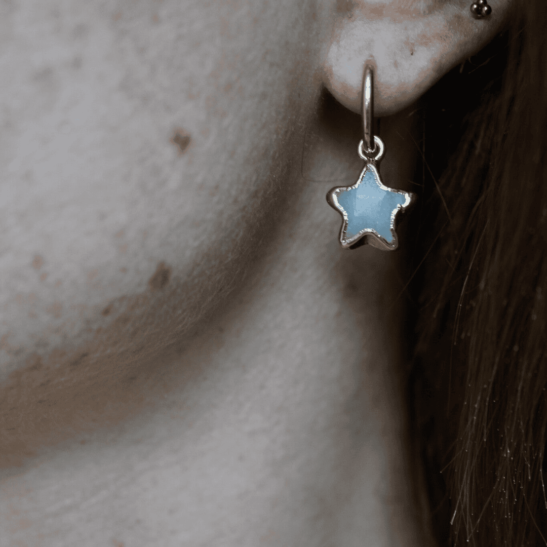 Pendientes de piedra natural con estrellas – imagen 5