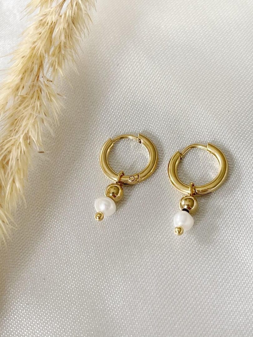 Pendientes Deslumbrantes blanco perla de Carmen, Lucía & Rocío