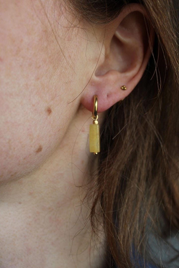 Pendientes de barra de piedra en tonos naturales – imagen 11