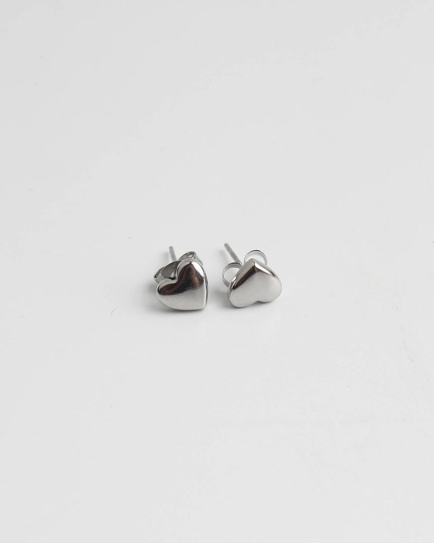 Pendientes de corazón macizo pulidos – imagen 3