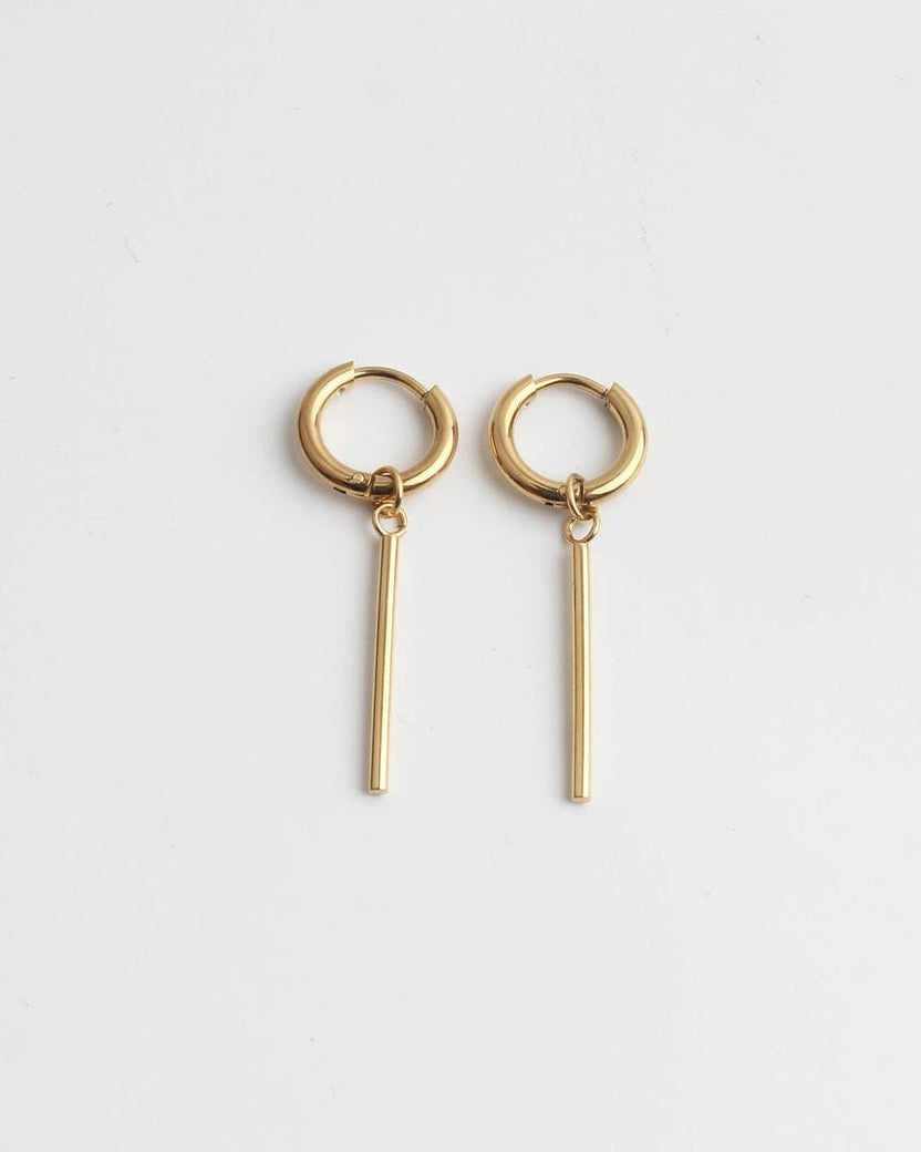 Pendientes aro con barra colgante