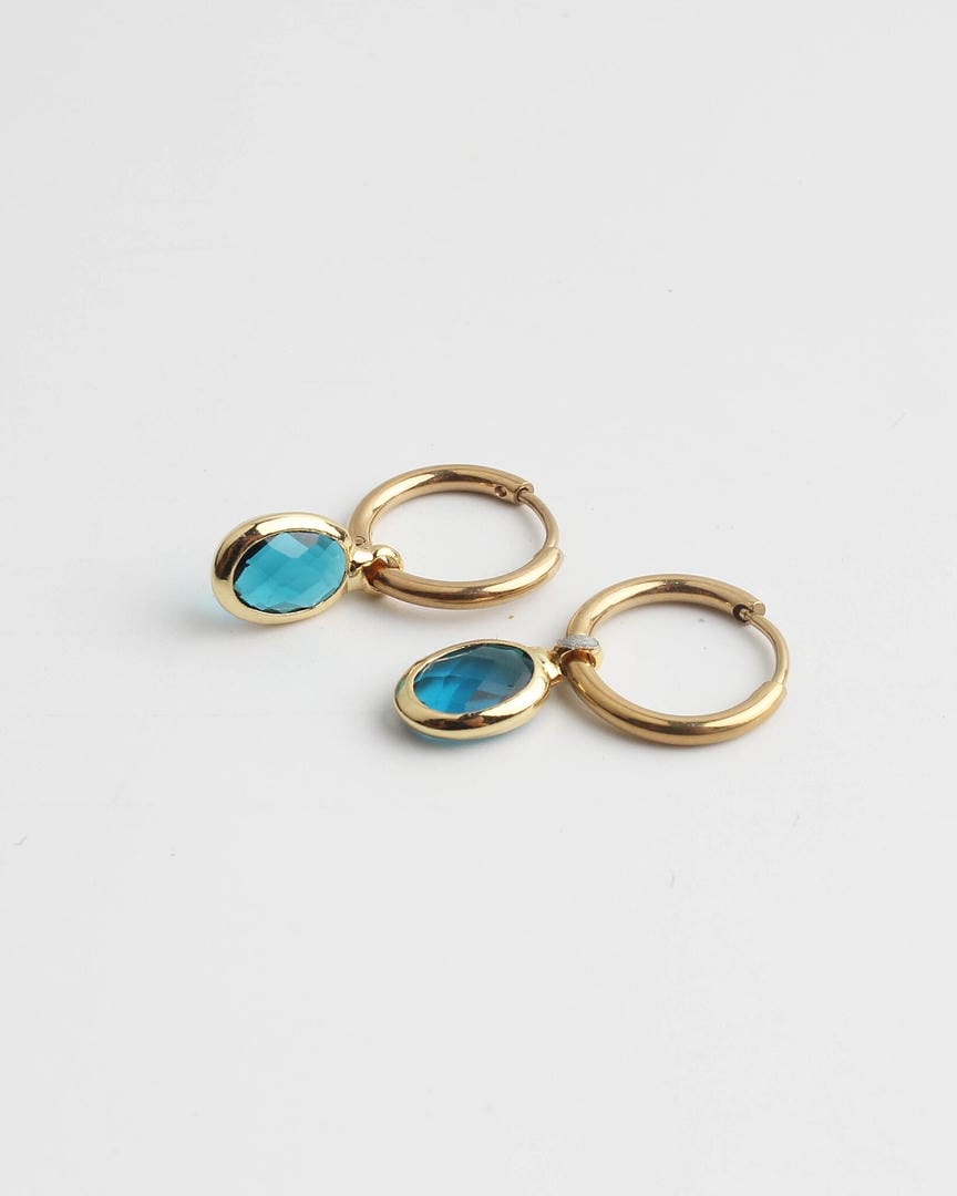 Pendientes ovalados de piedra Dana Sleek – imagen 2