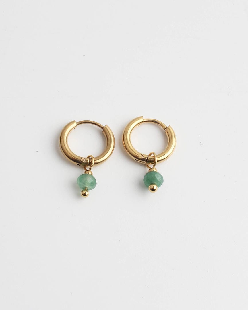Pendientes colgantes minimalistas de piedra – imagen 3