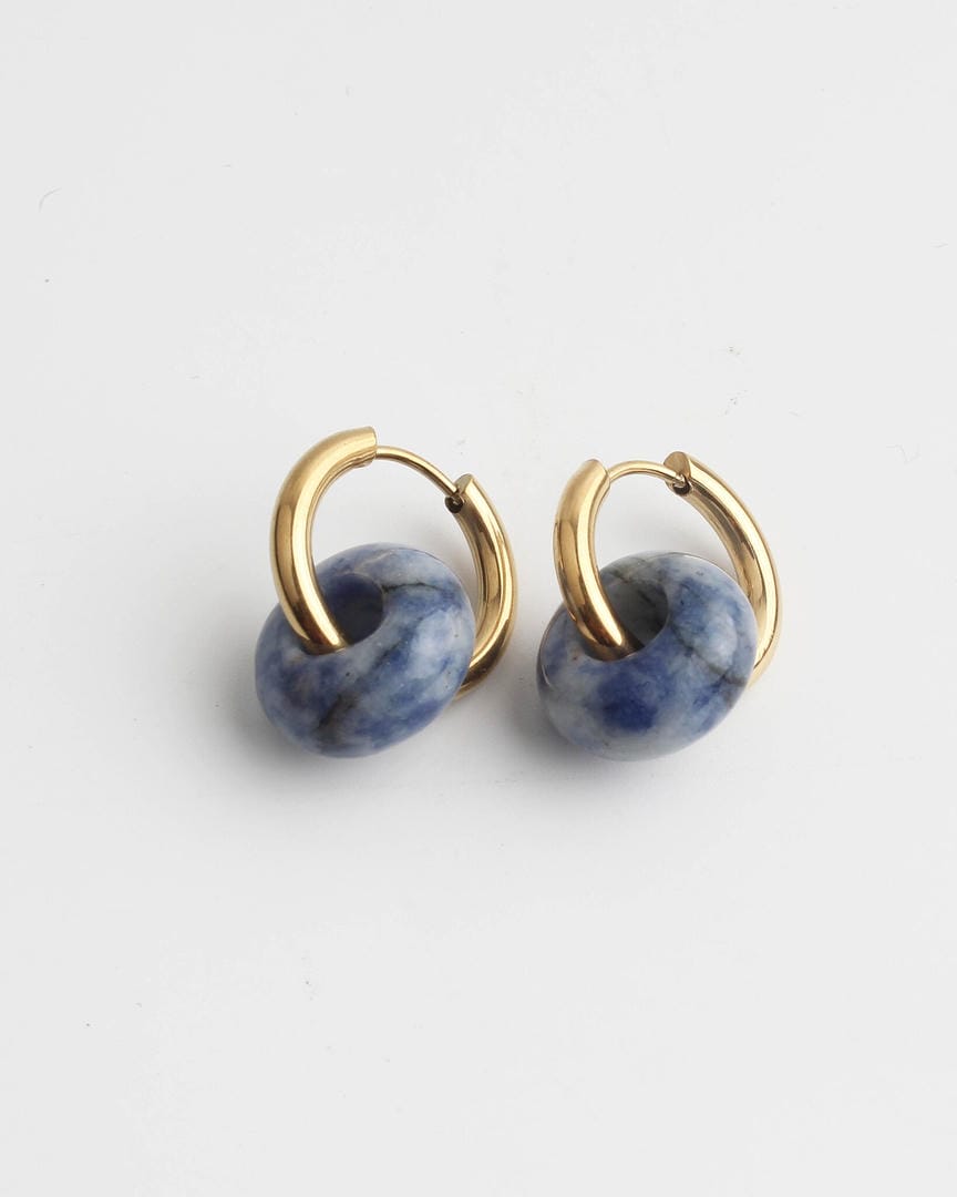 Pendientes aro donut de piedra – imagen 6