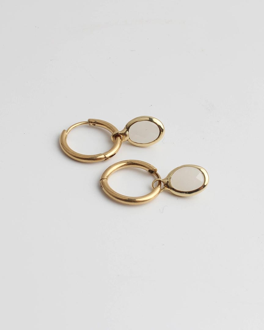 Pendientes ovalados de piedra Dana Sleek – imagen 10