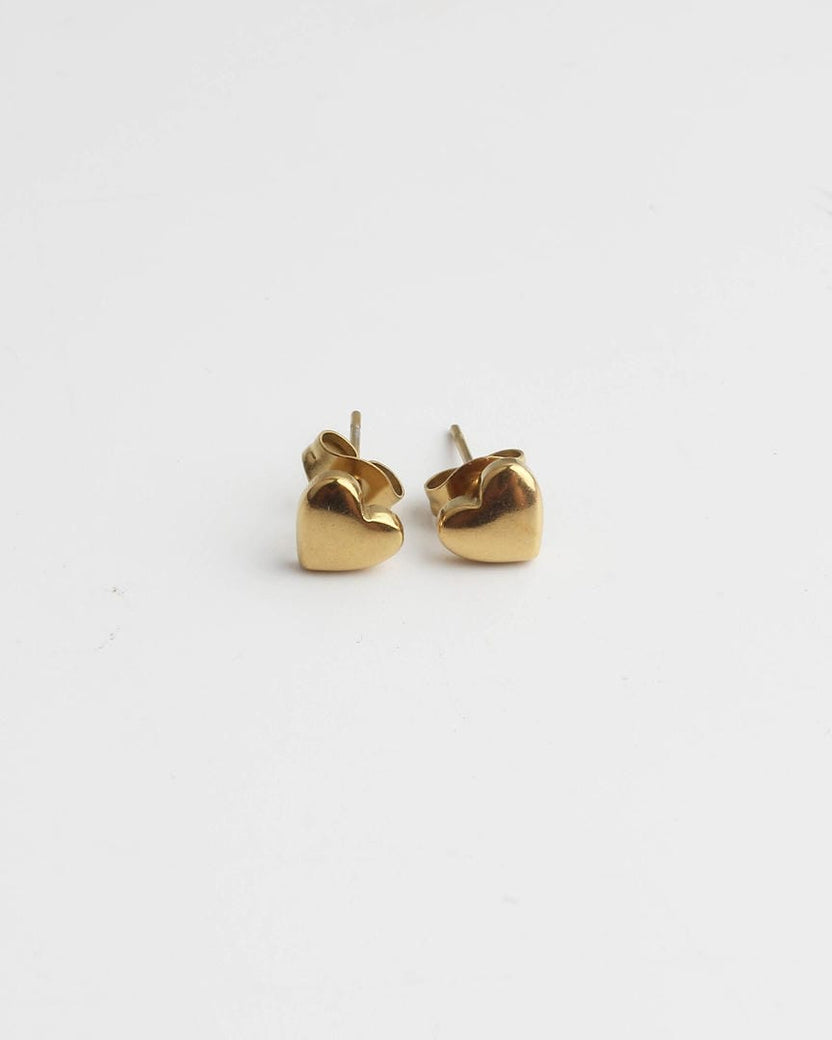 Pendientes de corazón macizo pulidos