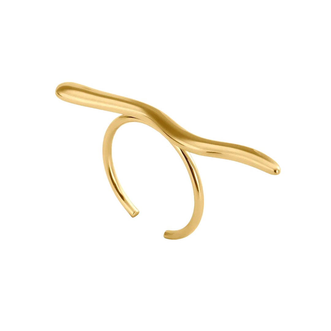 Anillo minimalista de rama dorada – imagen 5