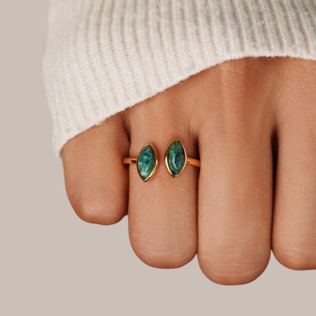 Anillo envolvente ajustable Luxe Esmeralda – imagen 2