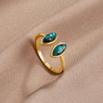 Anillo envolvente ajustable Luxe Esmeralda