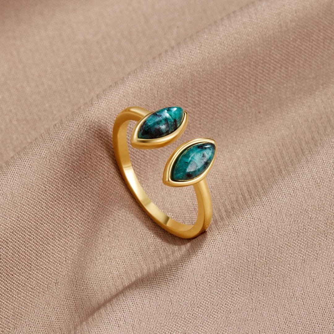 Anillo envolvente ajustable Luxe Esmeralda