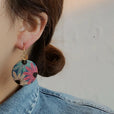 Pendientes bohemios pintados con strass – imagen 7