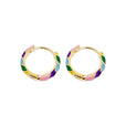 Aros dorados de esmalte multicolor – imagen 2