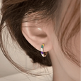 Pendientes chic de esmalte dorado – imagen 2