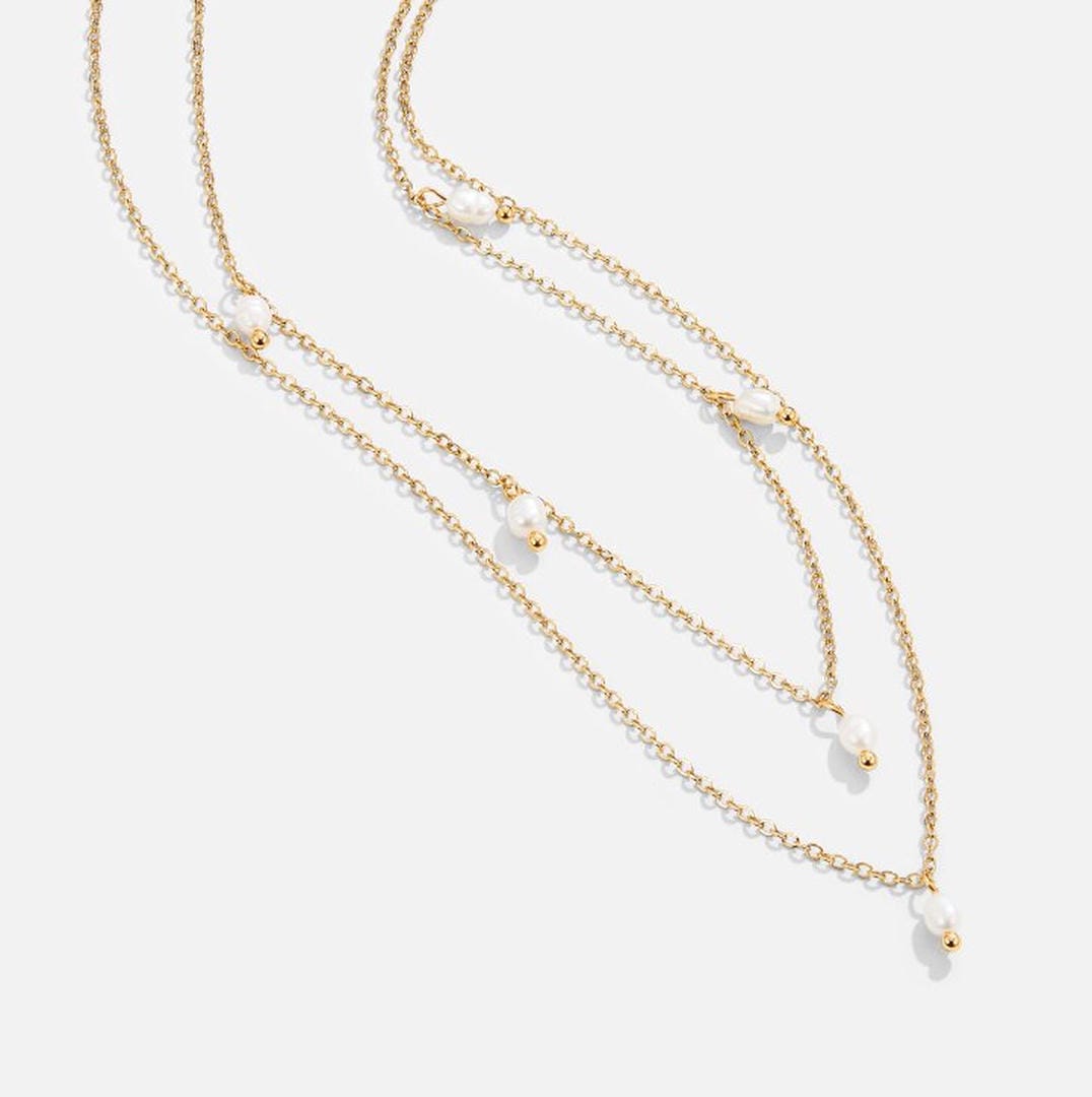 Collar Kay de perlas colgantes por capas – imagen 3