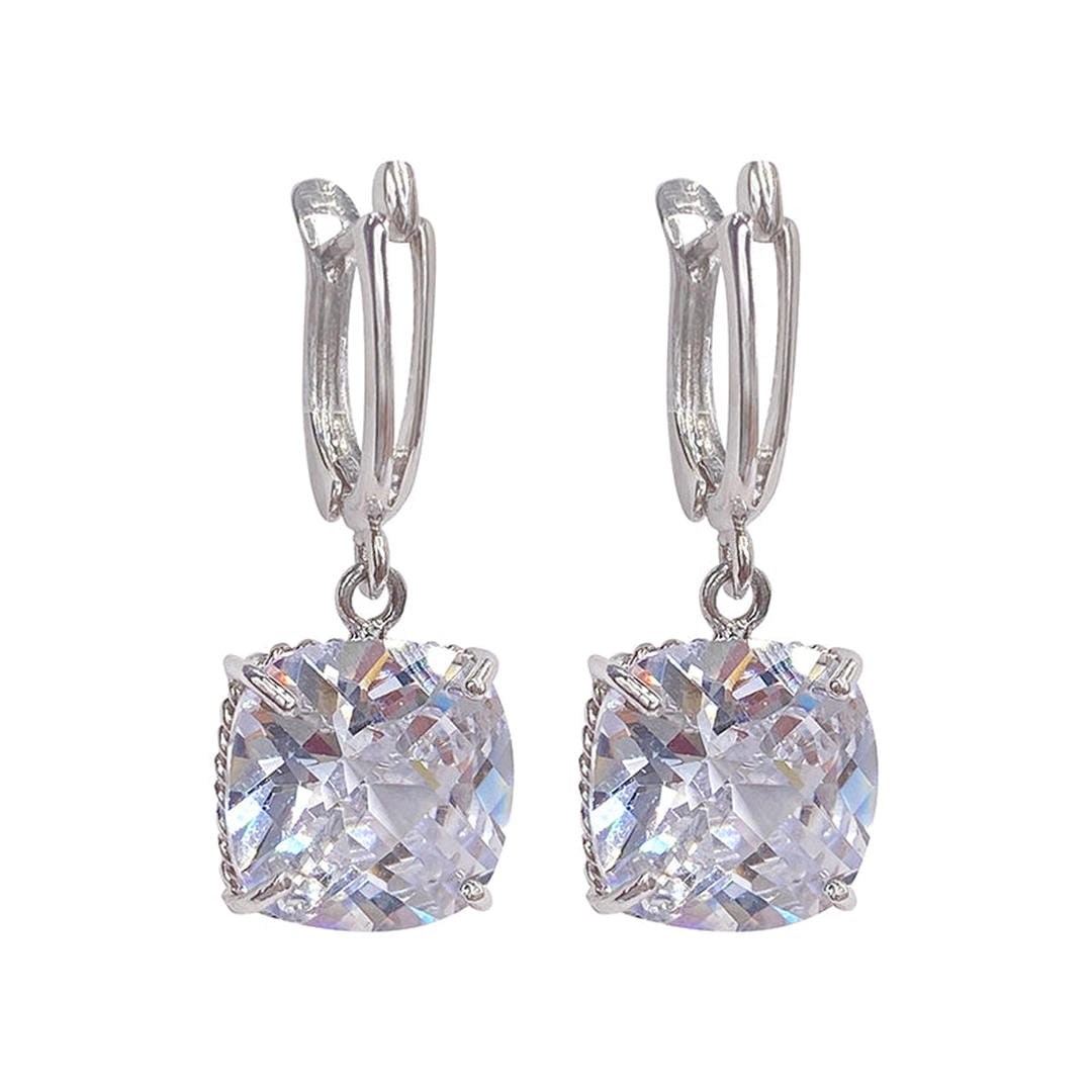 Pendientes colgantes de circonita en oro blanco – imagen 4
