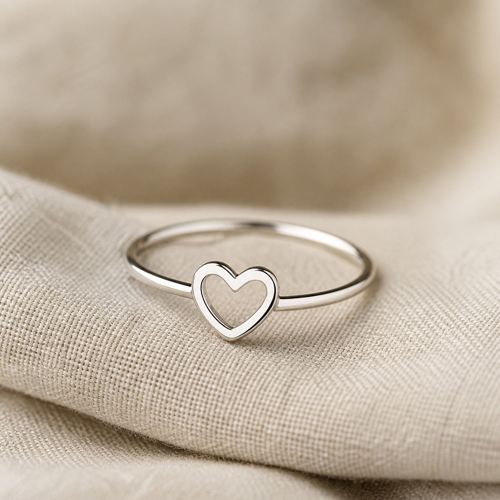 Anillo statement de corazón moderno – imagen 2