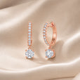 Pendientes de moissanita talla redonda en oro blanco – imagen 3