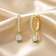 Pendientes de moissanita talla redonda en oro blanco – imagen 2