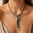 Collar majestuoso con colgante de turquesa