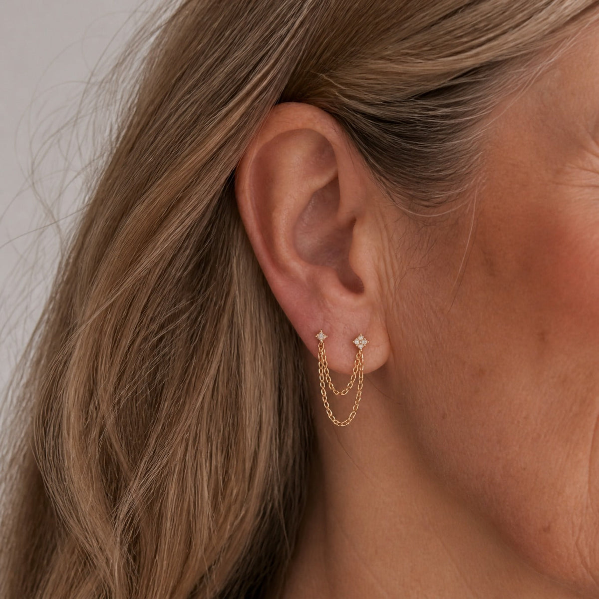 Pendientes de circonita doble