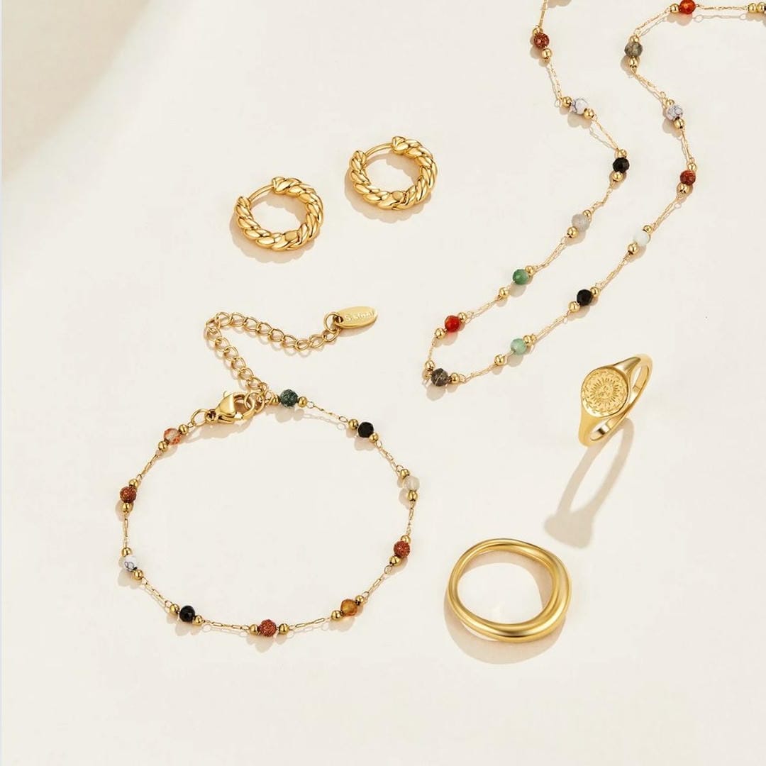 Pulsera Equilibrio Sereno de piedras preciosas de colores — Carmen, Lucía & Rocío