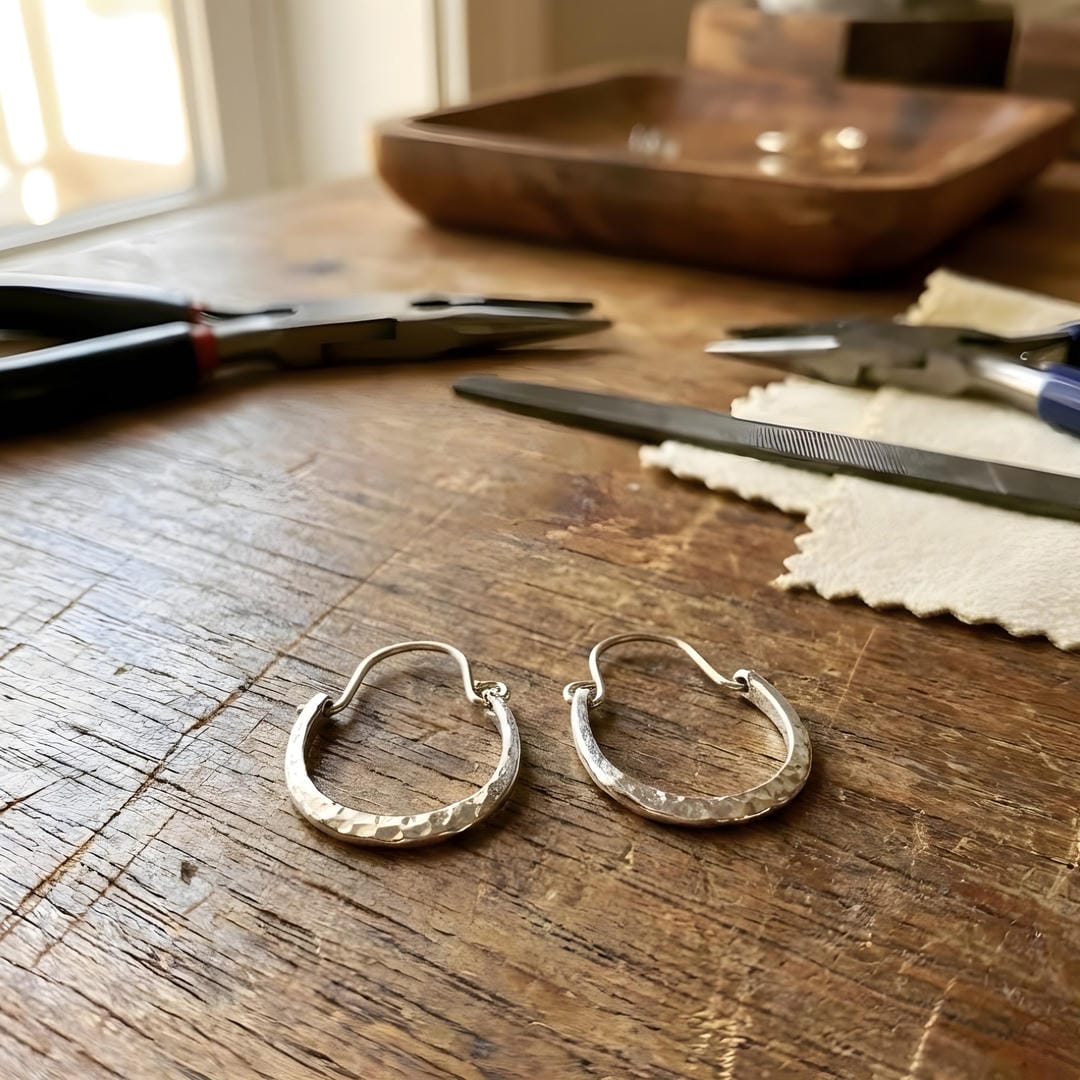 Pendientes aro lunar con halo – imagen 3