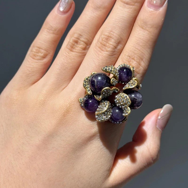 Anillo floral de perlas de lujo – imagen 4